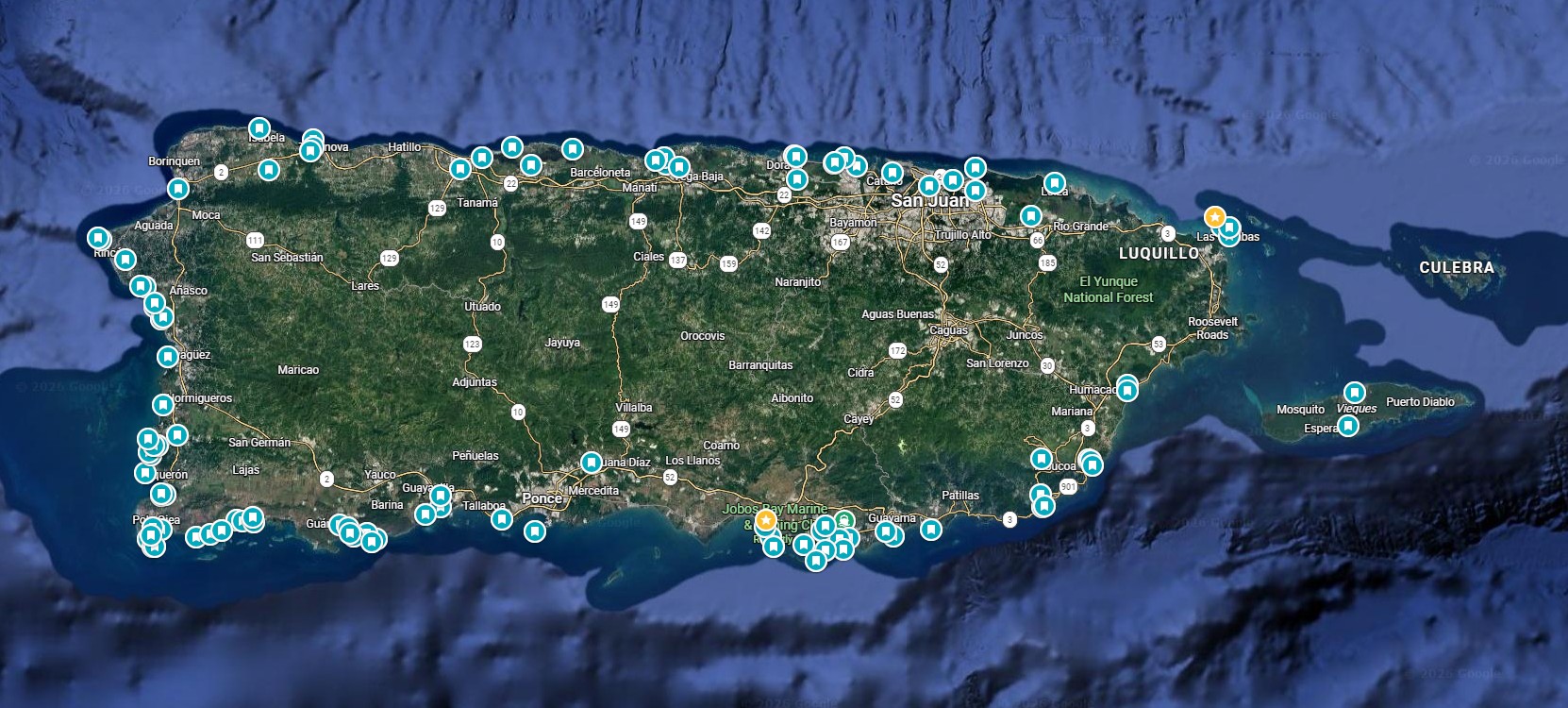 PUERTO RICO - GOOGLE MAPS - TARPON TRIP CIRCUIT