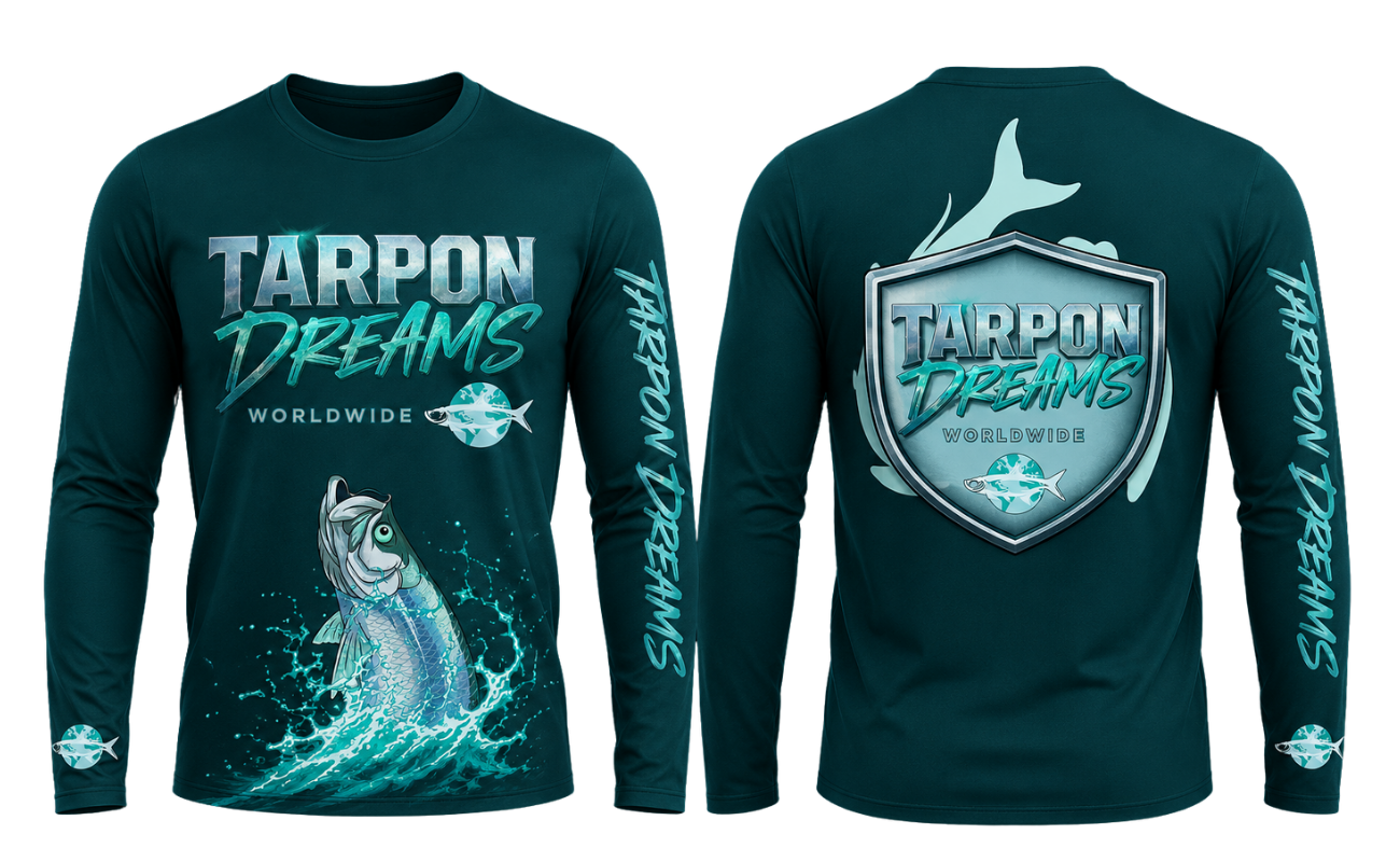 Tarpon Dreams -Dryfit Fishing Shirt (Hoodless Teal) v1 TP