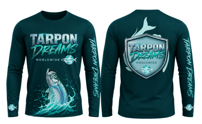 Tarpon Dreams -Dryfit Fishing Shirt (Hoodless Teal) v1