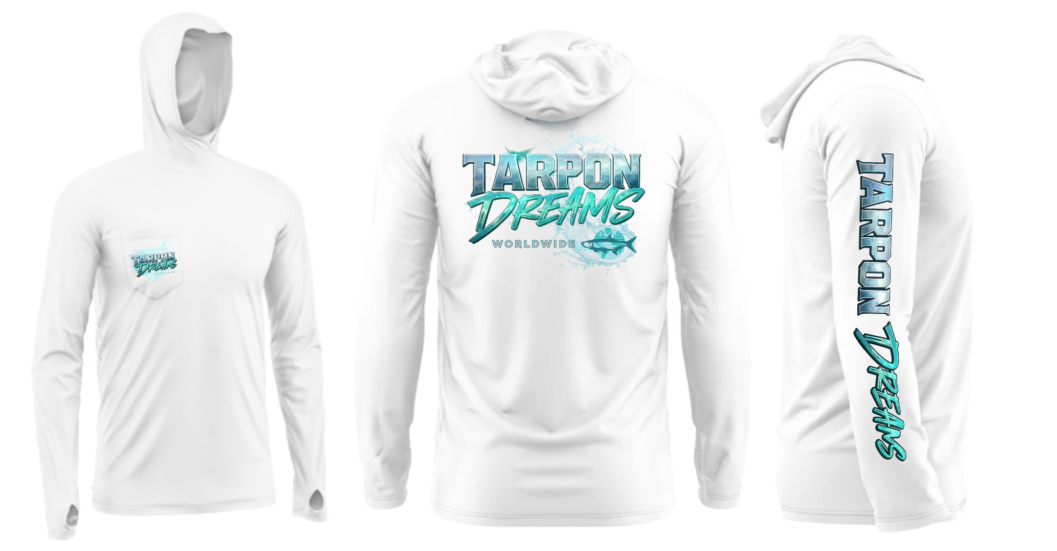 Tarpon Dreams - Fishing Hoody (White) v1 - FBS TP