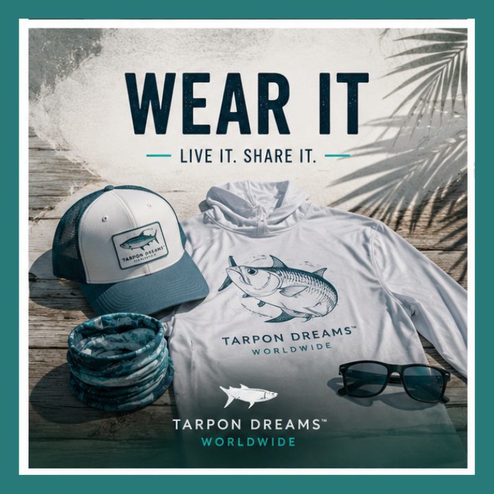 Tarpon Dreams - The Welcome Video - WEAR IT 4 OF 4 PILLAR Tarpon Dreams - PILLAR #3 WEAR IT. The FISHING, TRAVEL, LODGING, EXPLORATION is the FUN, the WEAR IT is the BADGE