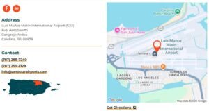 SJU Airport Google Maps Details